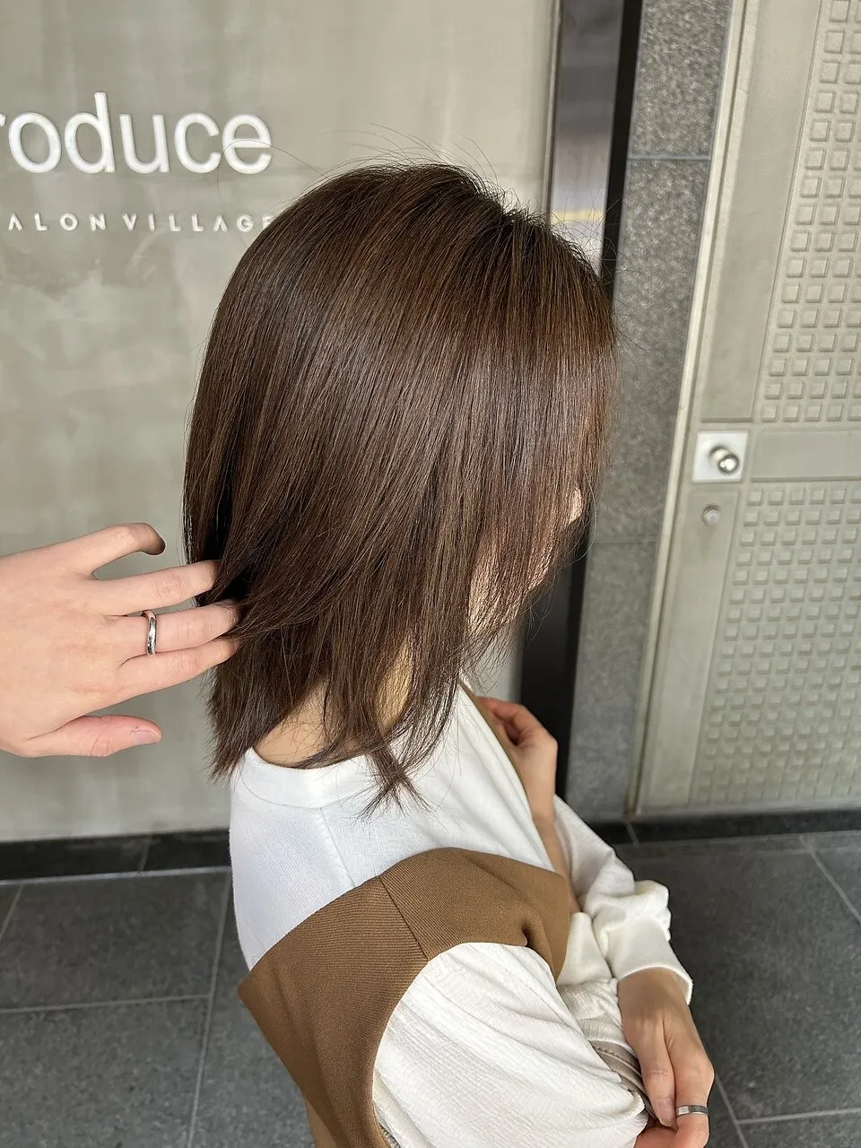 ブリーチなし白髪ぼかし